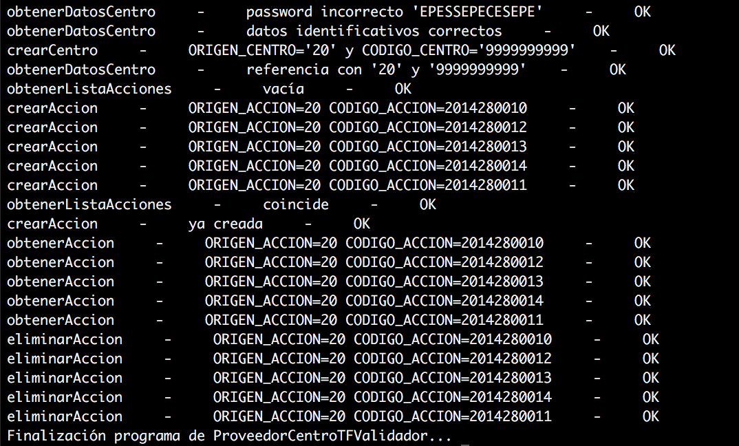 Validación de WS SOAP para la URL de seguimiento